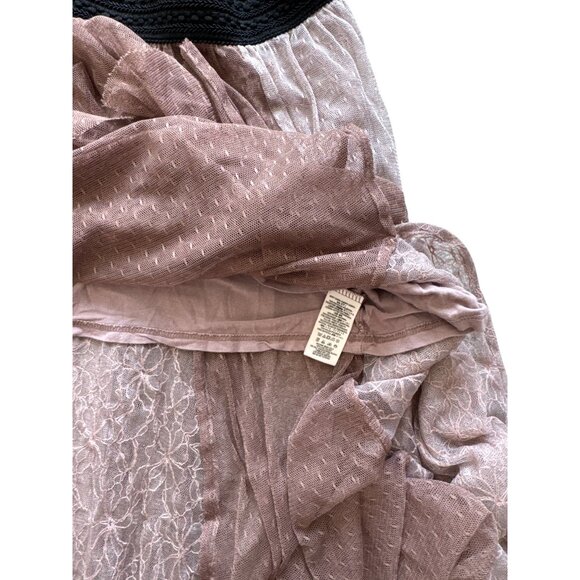 Free People Sheer Layered Tulle Midi Skirt W/ Black Elastic Waistband S - Picture 4 of 10